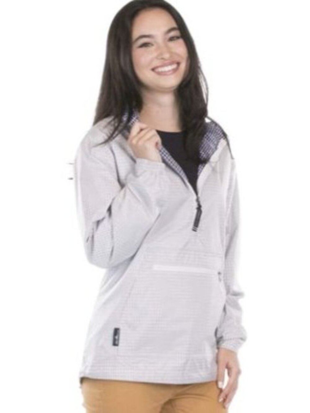 Charles River Apparel Women's 5006 Hyannis Port Anorak Navy/White Gingham Medium - Picture 14 of 14